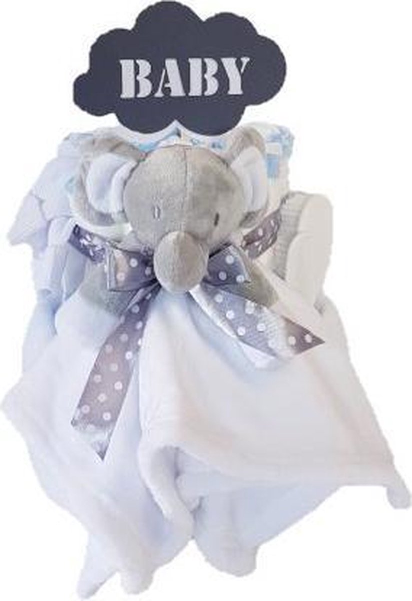 Luiertaart Knuffeldoek Olifant Grijs | Kraamcadeau | Kraampakket | Baby Cadeau