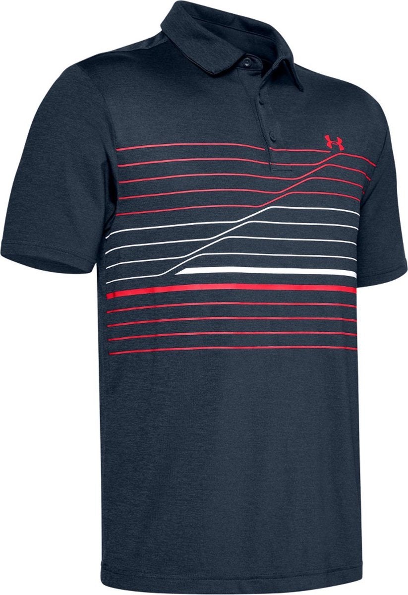 Under Armour Sportpolo - Maat M  - Mannen - navy.rood