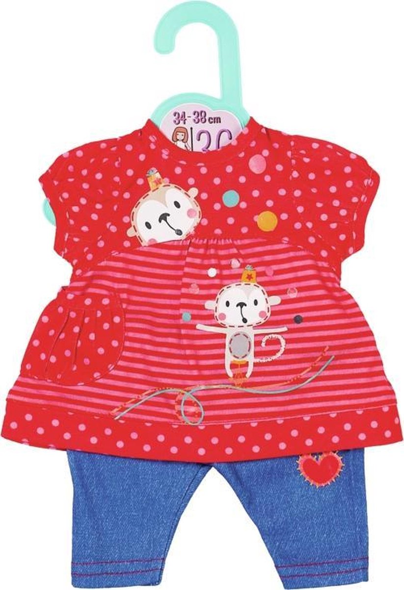 Dolly Moda Kledingset 36 Cm Rood/blauw