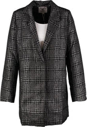 Garcia lange gevoerde blazer jas zwart zilver Maat - L
