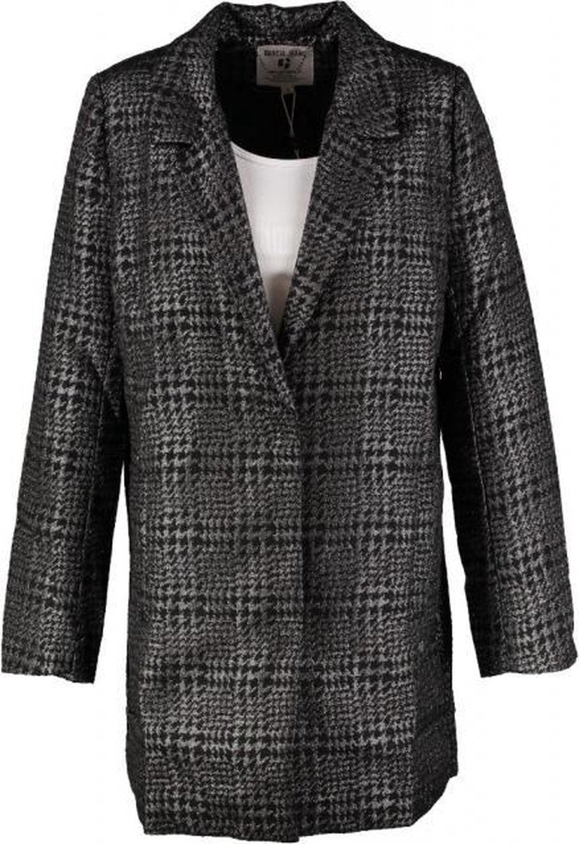 Garcia lange gevoerde blazer jas zwart zilver Maat - L