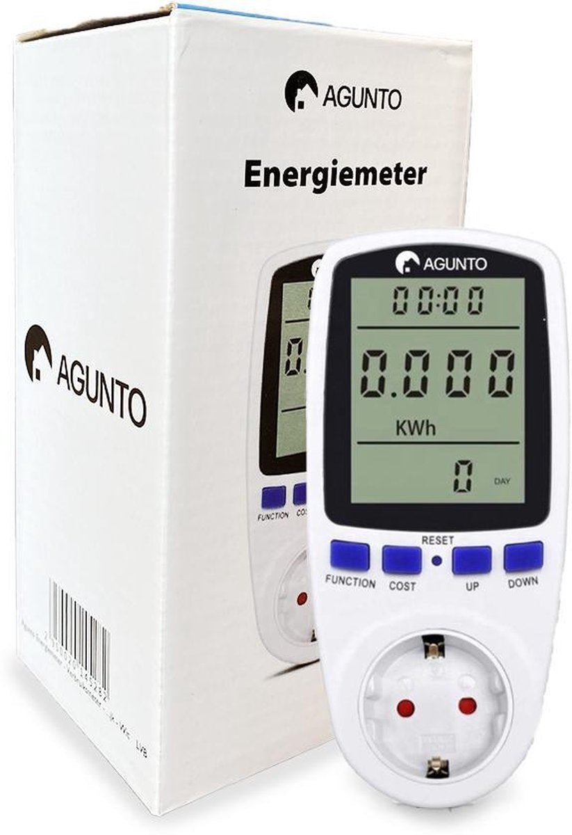 Agunto - Energiemeter -  Elektriciteitsmeter - Energiekostenmeter - Stroommeter - Milieuvriendelijk - Wit