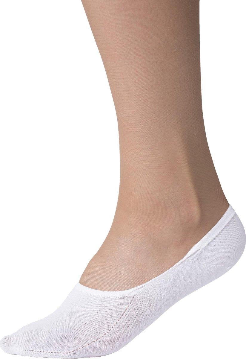 Set 4x Sneaker sokken Wit 43-46 + Gratis Waszakje