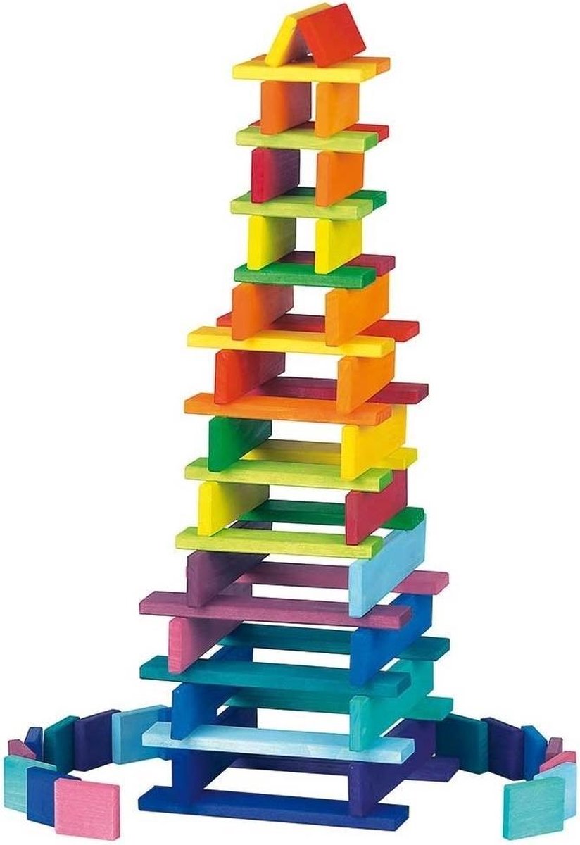 Glückskäfer Houten Bouwplankjes 35 Cm Multicolor 64-delig