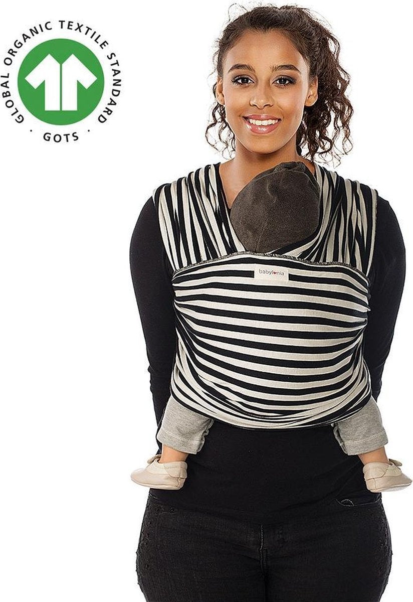 Babylonia TRICOT SLEN DESIGN Draagdoek Baby - 500 cm - Black & White