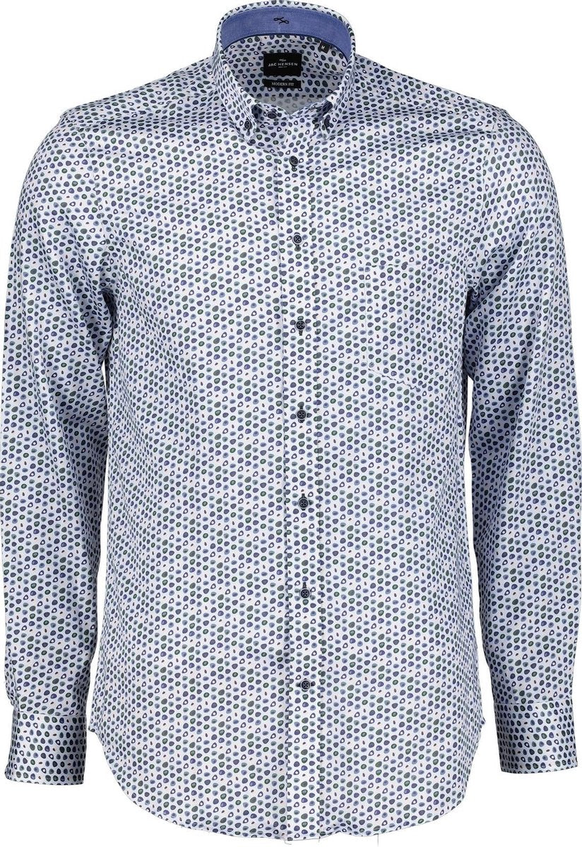 Jac Hensen Overhemd - Modern Fit - Blauw - 4XL Grote Maten