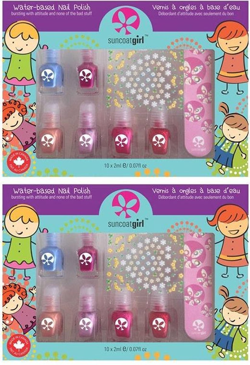 Suncoat Girl Vegan Veilige Kindernagellak Set Op Waterbasis 2 stuks