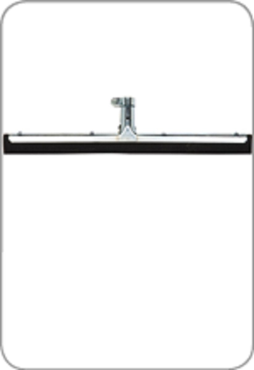 Vloertrekker Metaal - Zwart Rubber 45 cm Lengte - Inclusief Steel Hout 140 cm Lengte