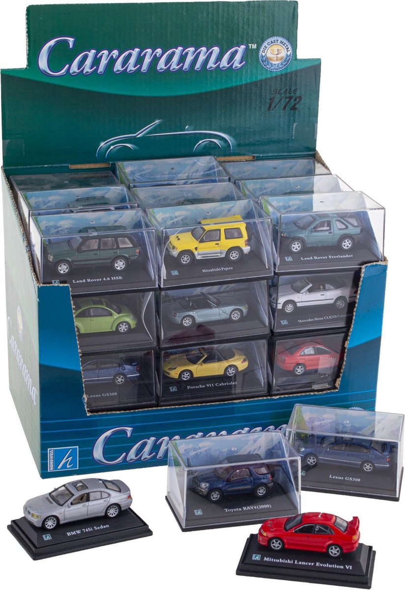 Auto assortiment 1:72 in doosjes - 36 stuks - Cararama
