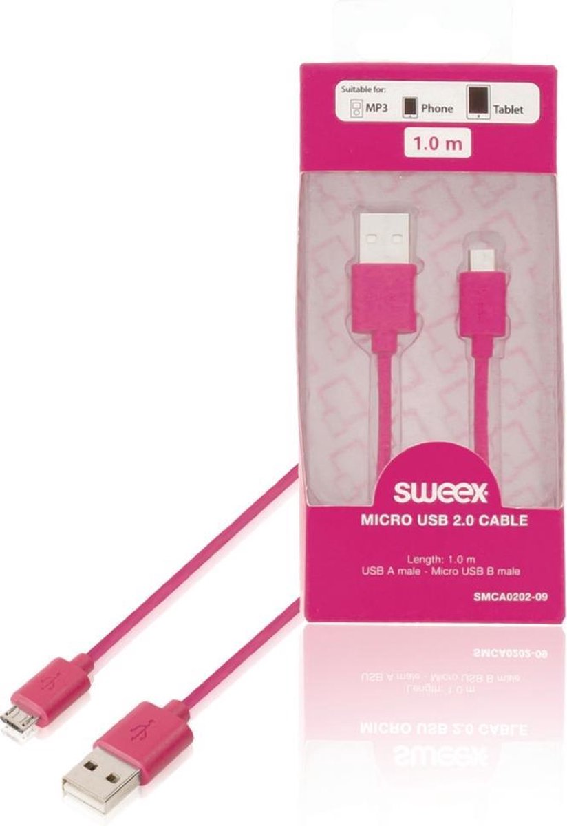Sweex USB 2.0 A Male naar USB 2.0 Micro Male - 1 m