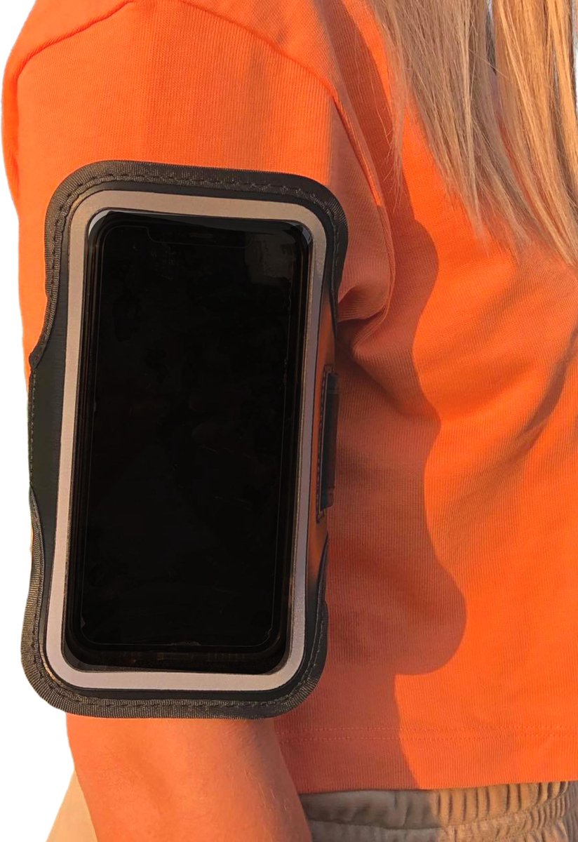 Hardloop telefoonhouder waterdicht -  Reflecterend Hardloopband - Hardlooparmband - Fitness - Zwart