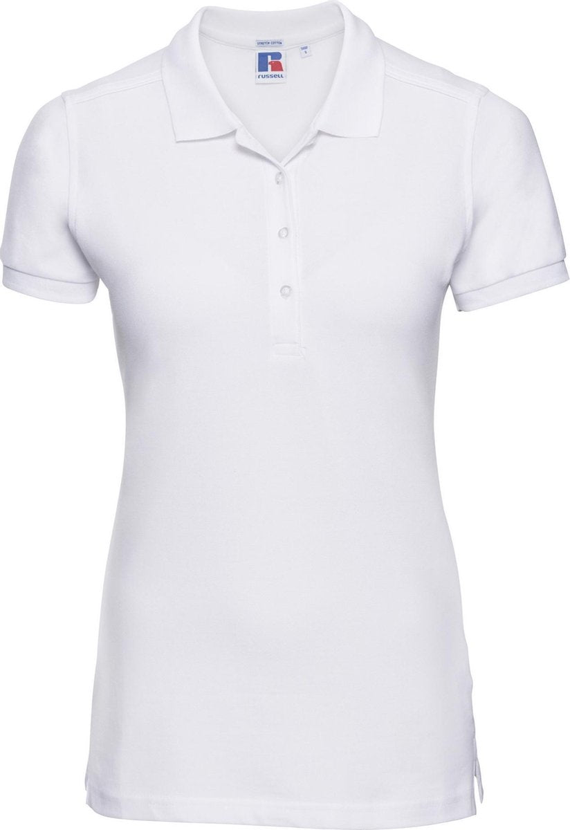 Russell Dames/dames Stretch Short Sleeve Polo Shirt (Wit)
