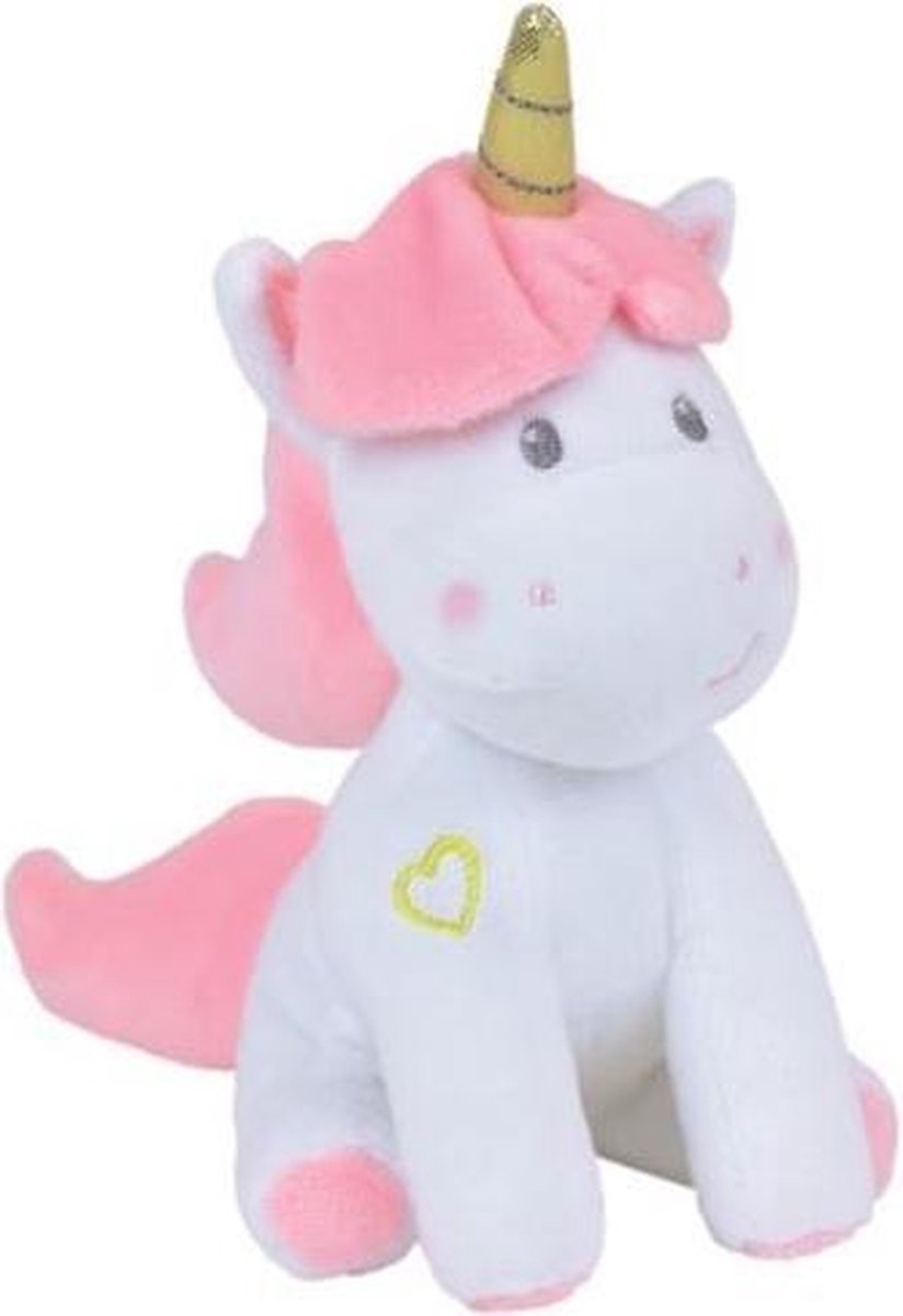 Jemini Eenhoornknuffel Meisjes Pluche 19 Cm Wit/roze