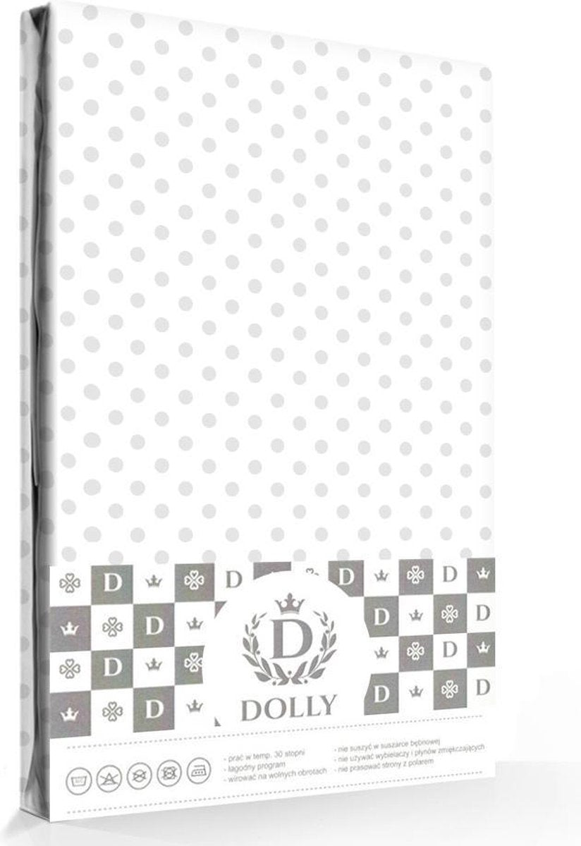 Dolly Hoeslaken Dots Wit/Grijs-70 x 140 cm