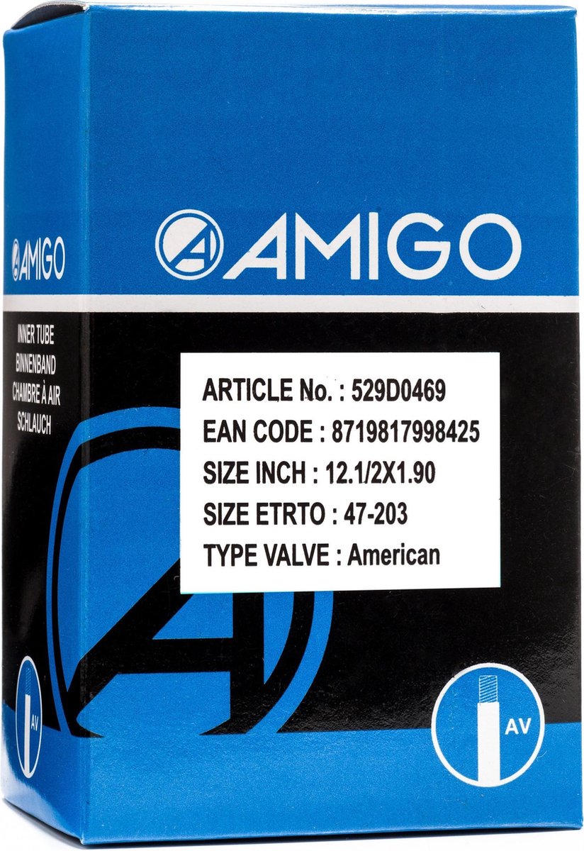 Amigo Binnenband - 12 inch -  ETRTO 47-203 - Autoventiel
