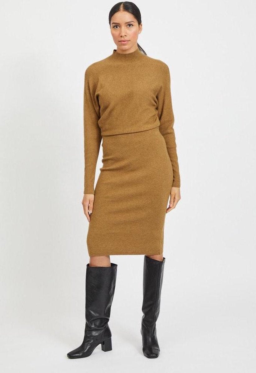 Vielasta 3/4 Sleeve Knit Dress/su 14062662 Butternut/melange