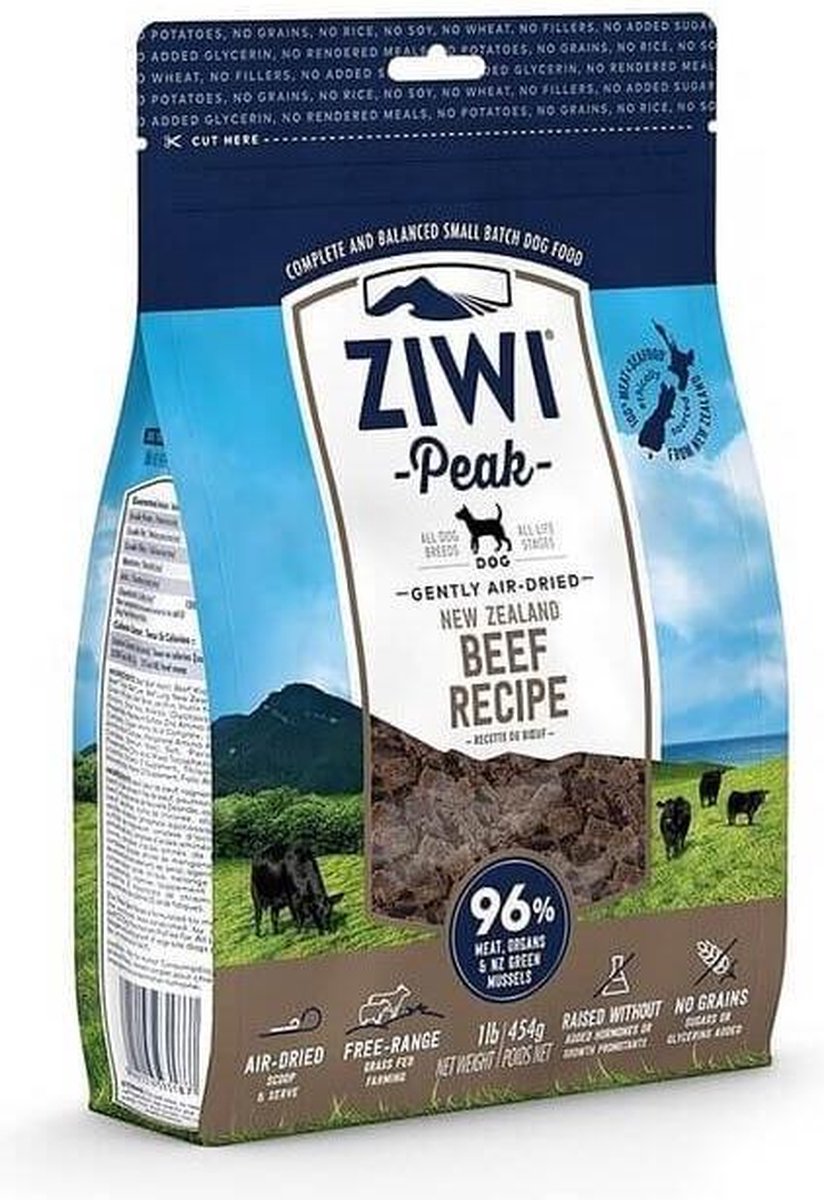 Ziwi Peak Hondenvoeding Air-Dried Beef 454 gr.