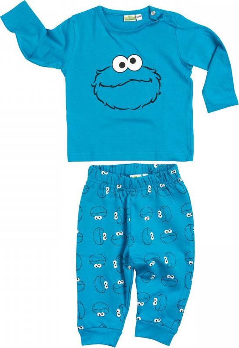 Sesamstraat babyset 2-delig - Koekie Monster - Cookie Monster -  blauw - maat 74/80