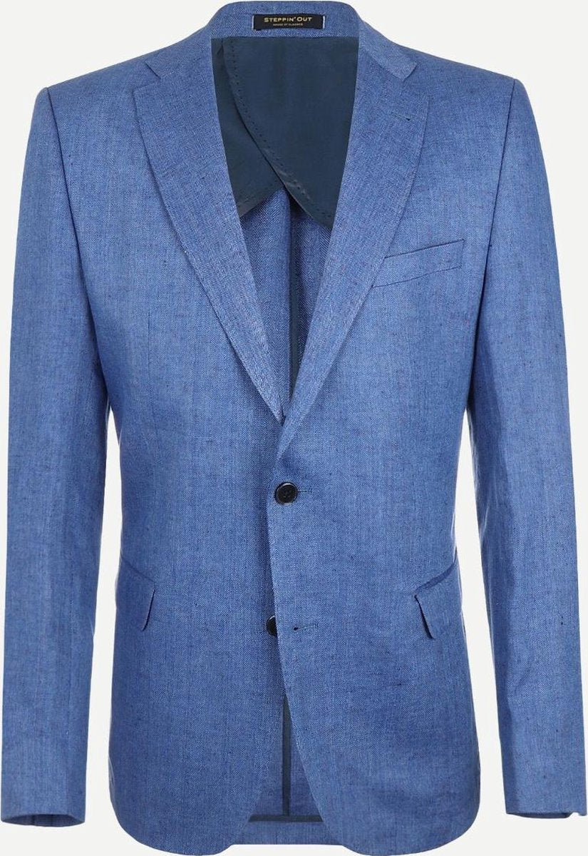 Steppin' Out Mannen Linnen Blazer Blauw Linnen Maat: 56