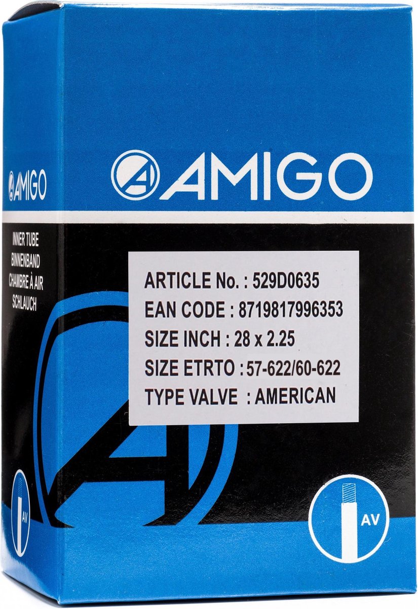 Amigo Binnenband - 28 inch - ETRTO 57-622/60-622 - Autoventiel