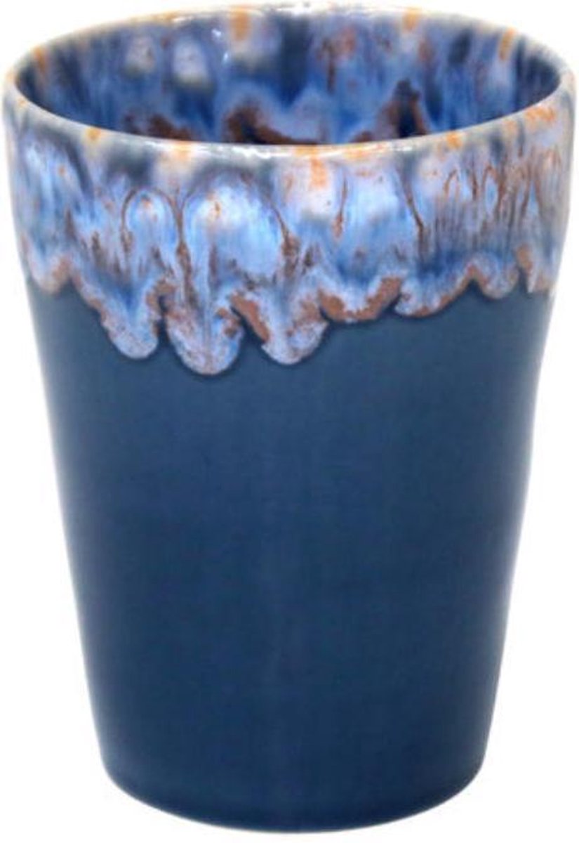 Costa Nova - servies - latte kopje - Grespresso blauw - aardewerk - set van 6 - H 12 cm