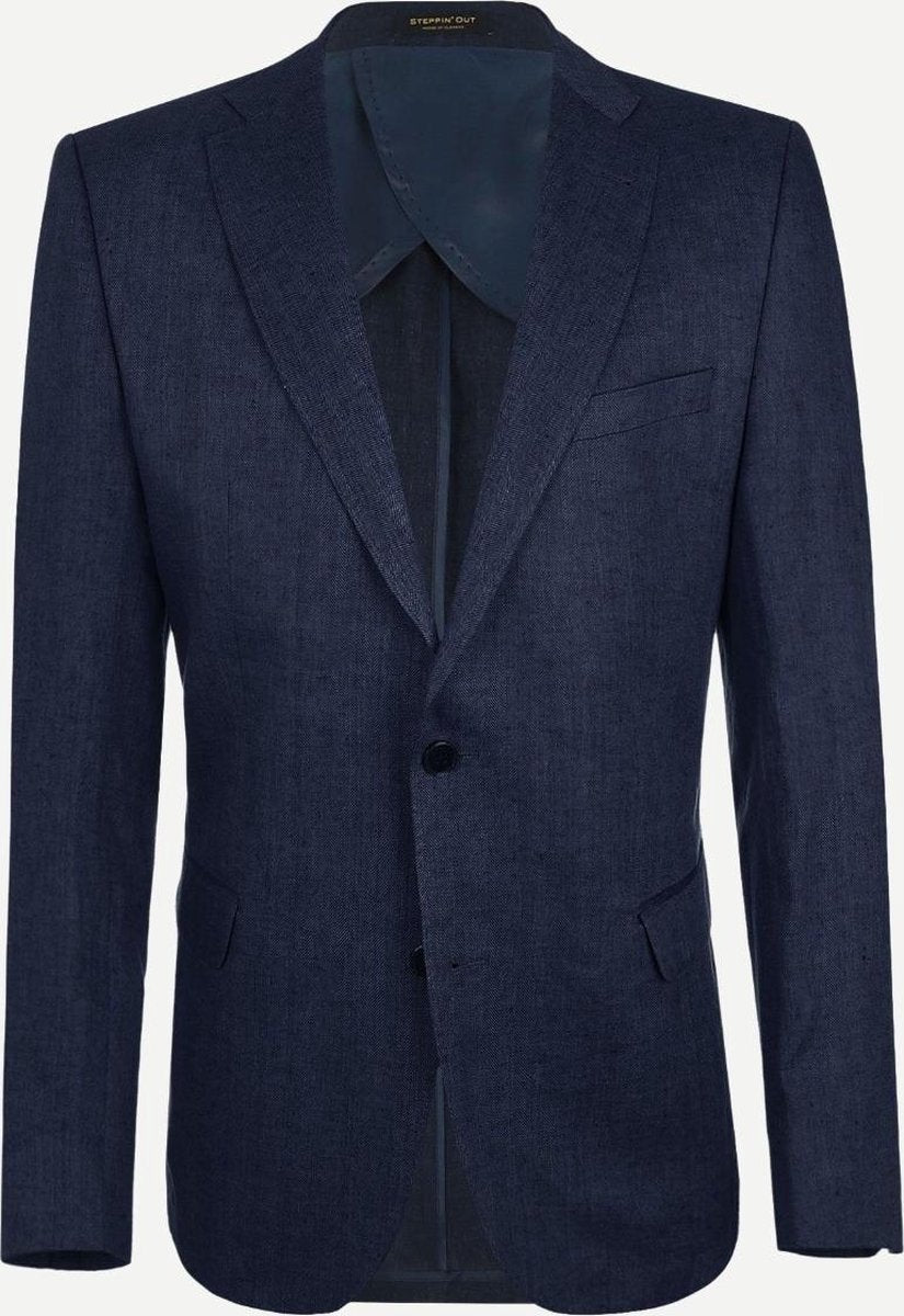 Steppin' Out Spring 2021  Linnen Blazer Mannen - Regular Fit - Linnen - Blauw (52)