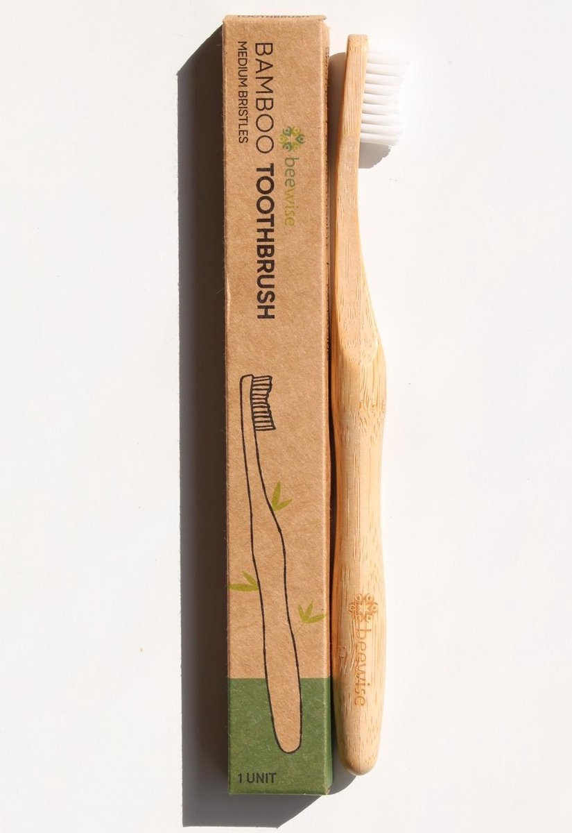 Bamboe Tandenborstel | Set van 4 stuks | 100% natuurlijk en vegan | Biologisch afbreekbaar | BPA-vrij | Naturel tandenborstel | Bamboo Toothbrush | Medium Bristles