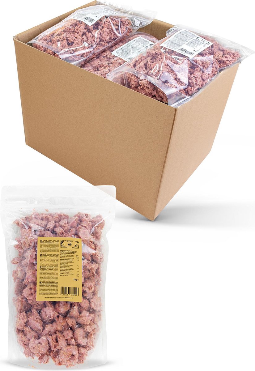 KoRo | Witte chocolade proteïne crunchies met aardbei | 12 x 1 kg