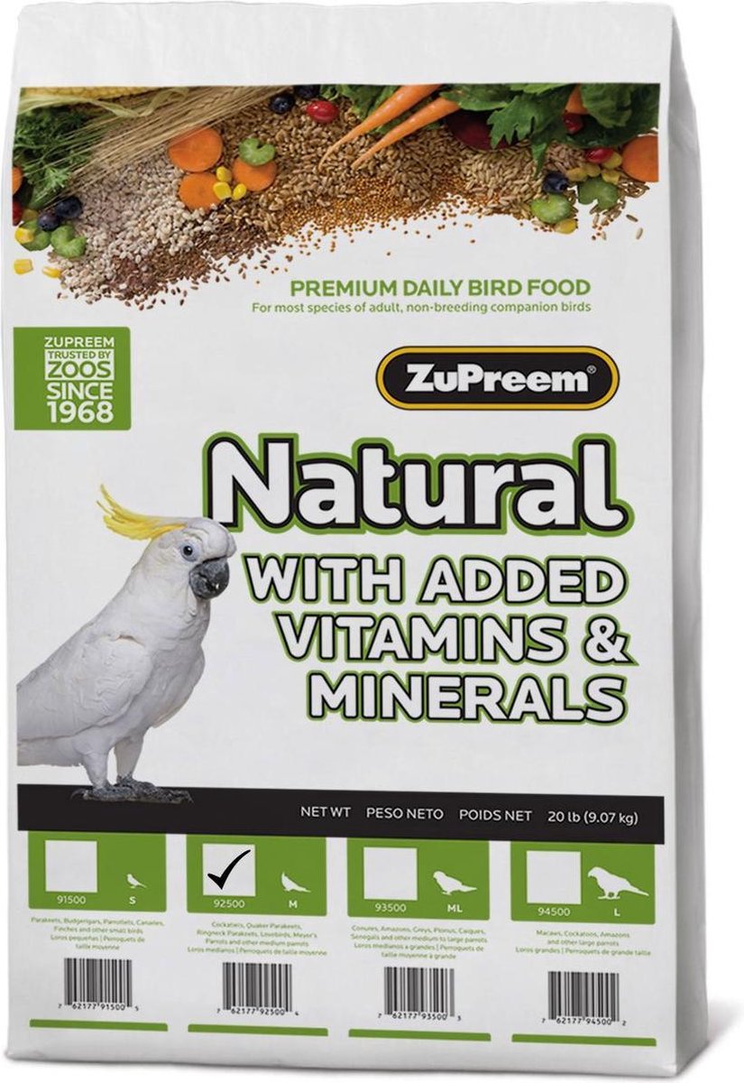 Zupreem Naturel ML Papegaai 9kg