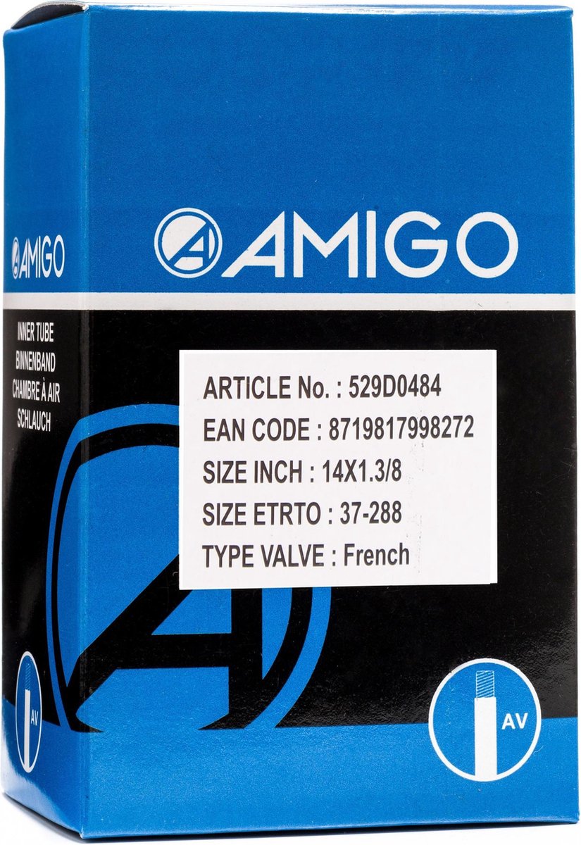 Amigo Binnenband - 14 inch - ETRTO 37-288 - Frans ventiel