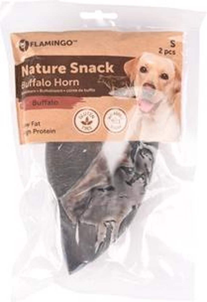 Flamingo hondensnack Nature snack hoorn small 2stuks s