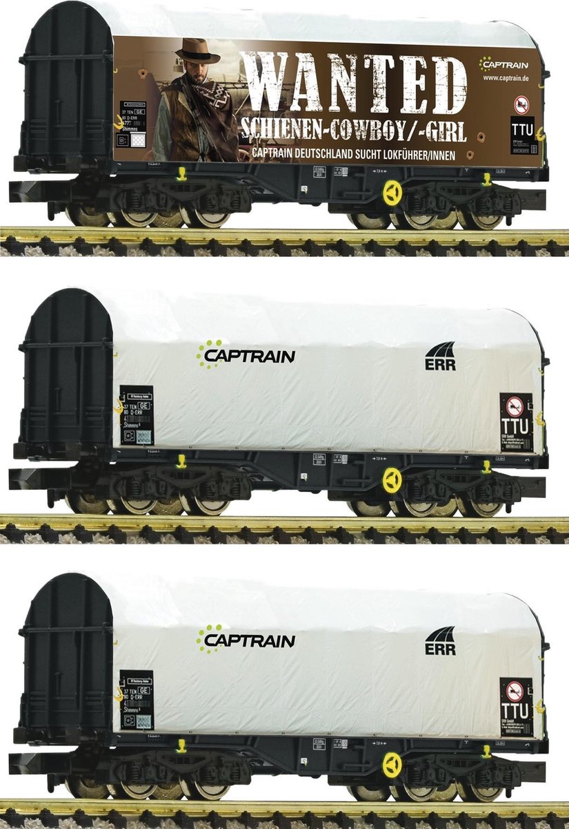 Fleischmann 837932 3-delig Set: schuifhuifwagens