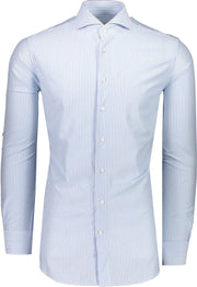 Profuomo   Overhemd Blauw  - Maat UK14.5-EU37 - Heren - Lente/Zomer Collectie - Katoen;Polyester