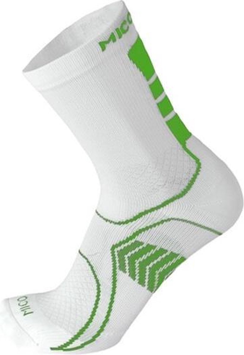 Mico Bike hoge wielrensok wit/groen M