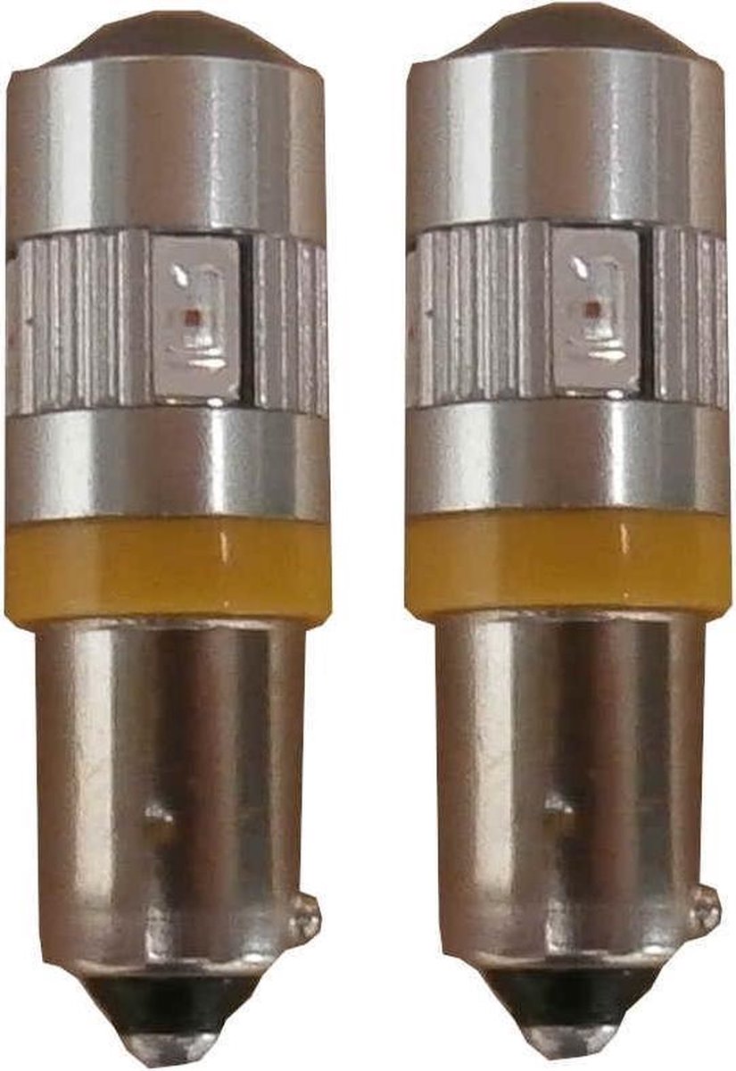 Canbus LED knipperlicht 6 HighPower BAY9s / H21w - oranje
