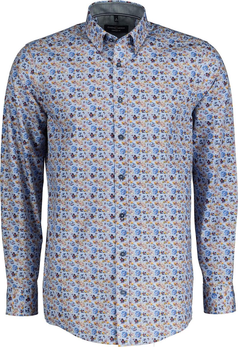 Casa Moda Overhemd - Regular Fit - Blauw - 4XL Grote Maten
