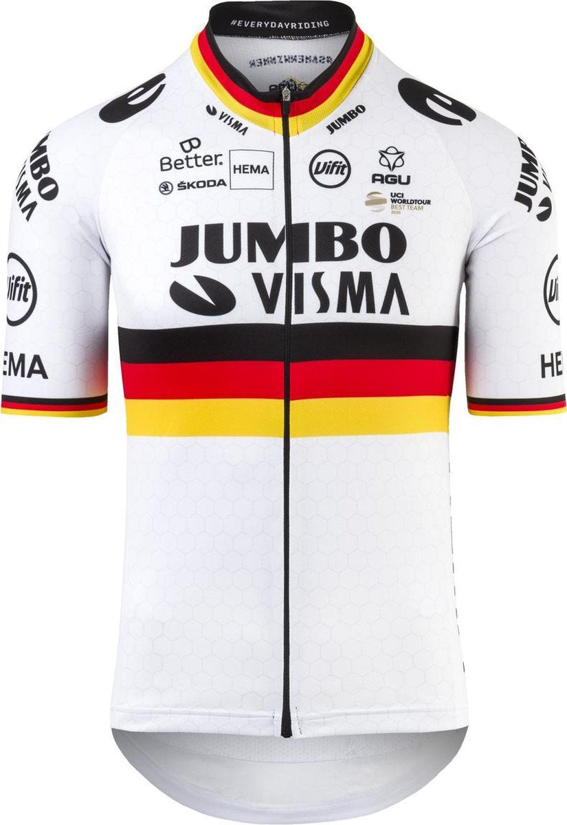 AGU Replica Duits Kampioen Fietsshirt Team Jumbo Visma Heren - Wit - XXL