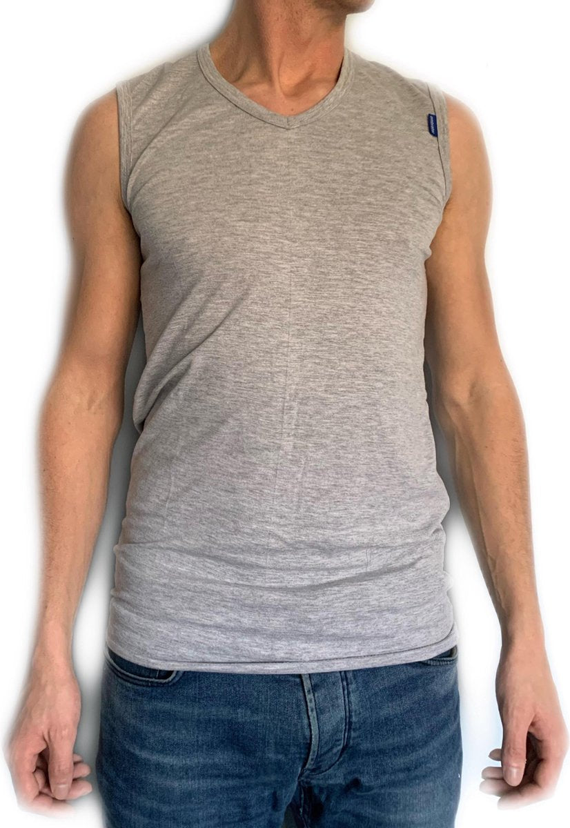 Embrator mannen Tank-Top met V-hals licht grijs melange maat 3XL