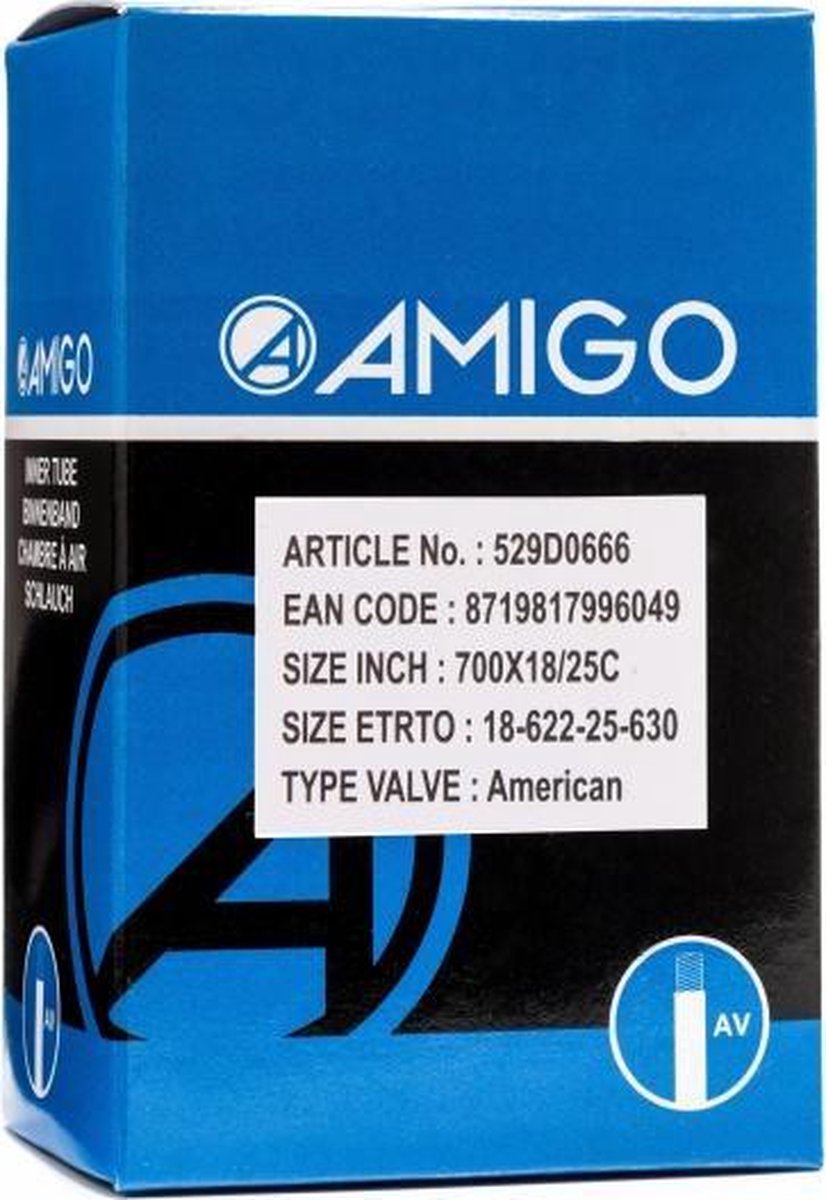 Amigo Binnenband - 28 inch - ETRTO 18/25-622/630 - Autoventiel