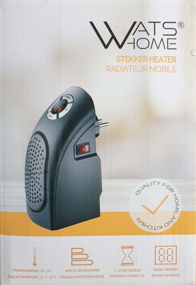 Stopcontact-Verwarming - Kachel - Wandventilator Kachel - Mini Elektrische Kachel