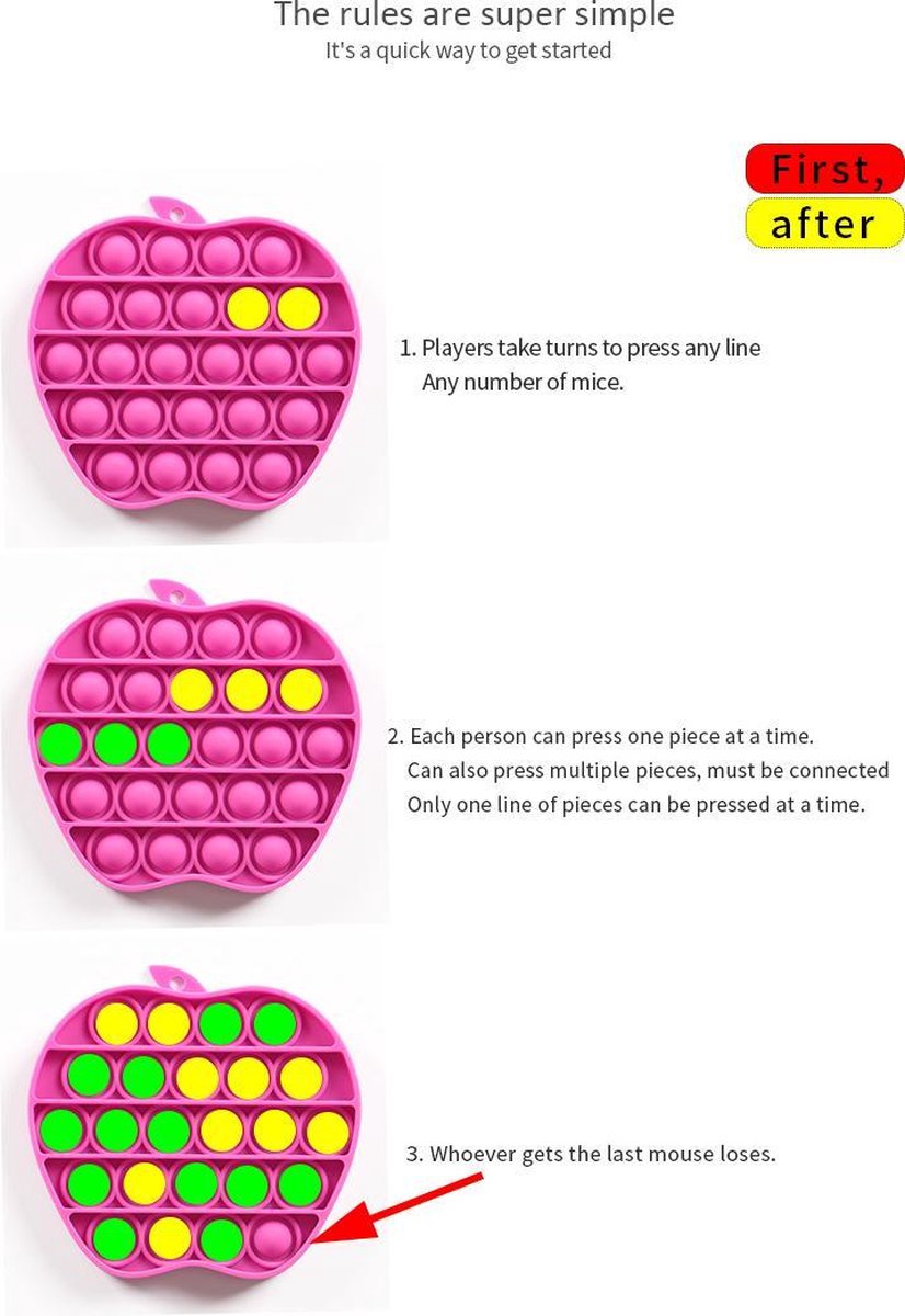 Pop Bubble - Pop it - fidget toy - Roze - Appel vorm - Speeltje - Nieuwe pop it