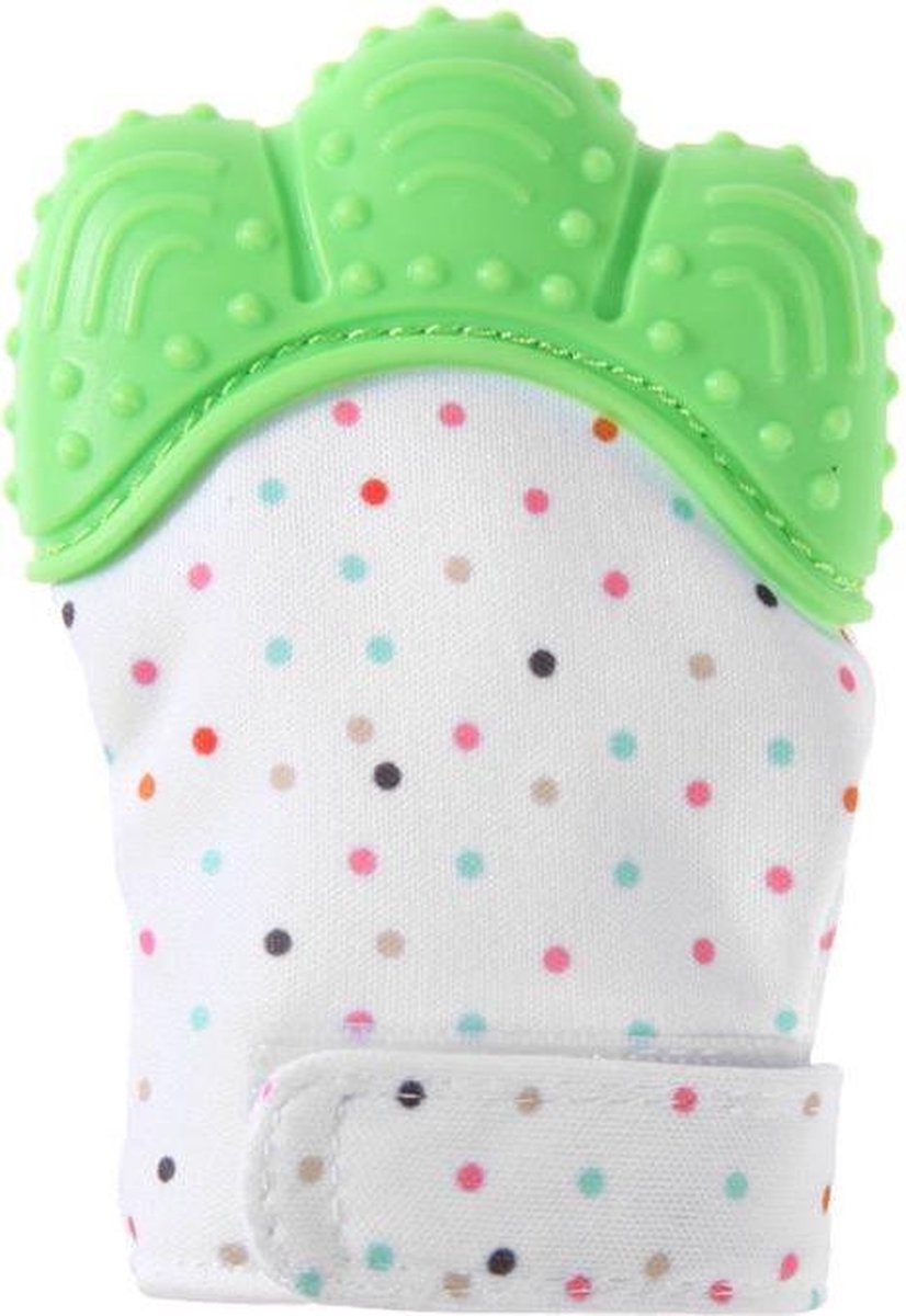 Bijthandschoen – Bijtring – Bijt Speeltje - Speen Sabbel Handschoen – Teething Mittens - Groen