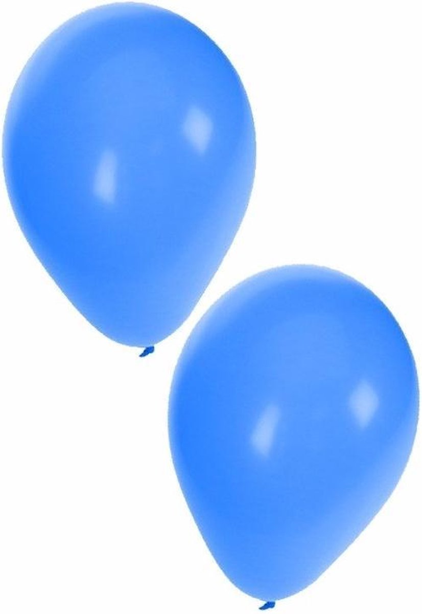 30x stuks Blauwe party/feest/verjaardag ballonnen 27 cm - Feestartikelen en versiering