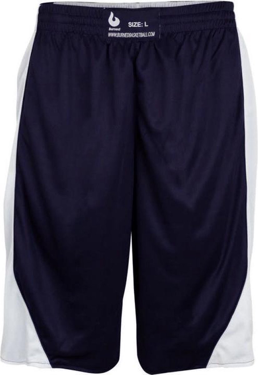 Burned Dubbelzijdig Short - Sportbroek - Donkerblauw / Wit - 3XL