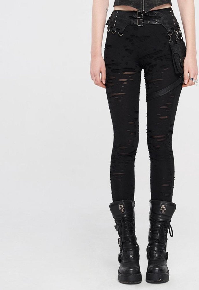 Punk Rave Leggings -XL- Terror Zwart/Zwart
