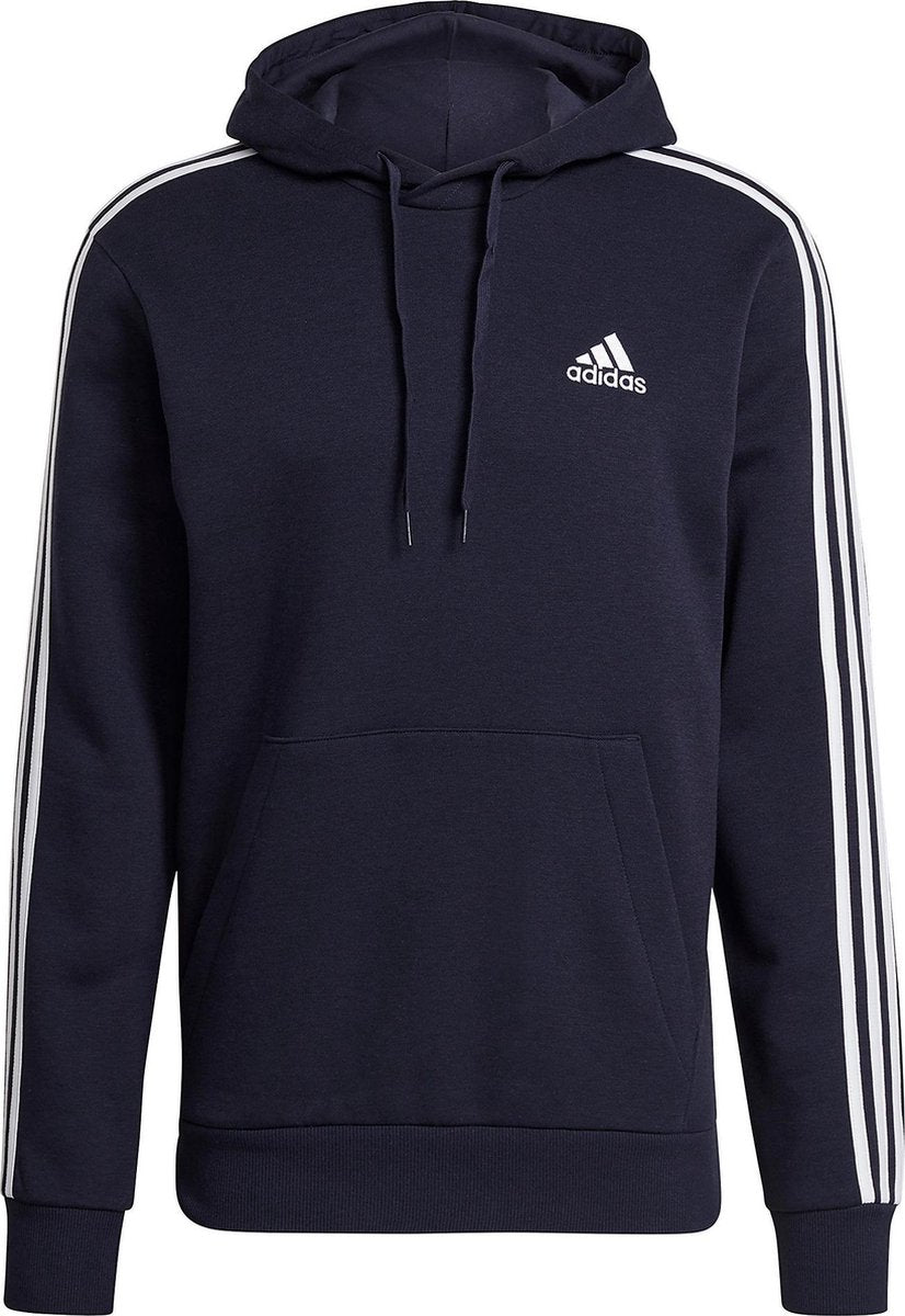 Adidas Essentials 3-Stripes Fleece Trui Blauw Heren - Maat XL