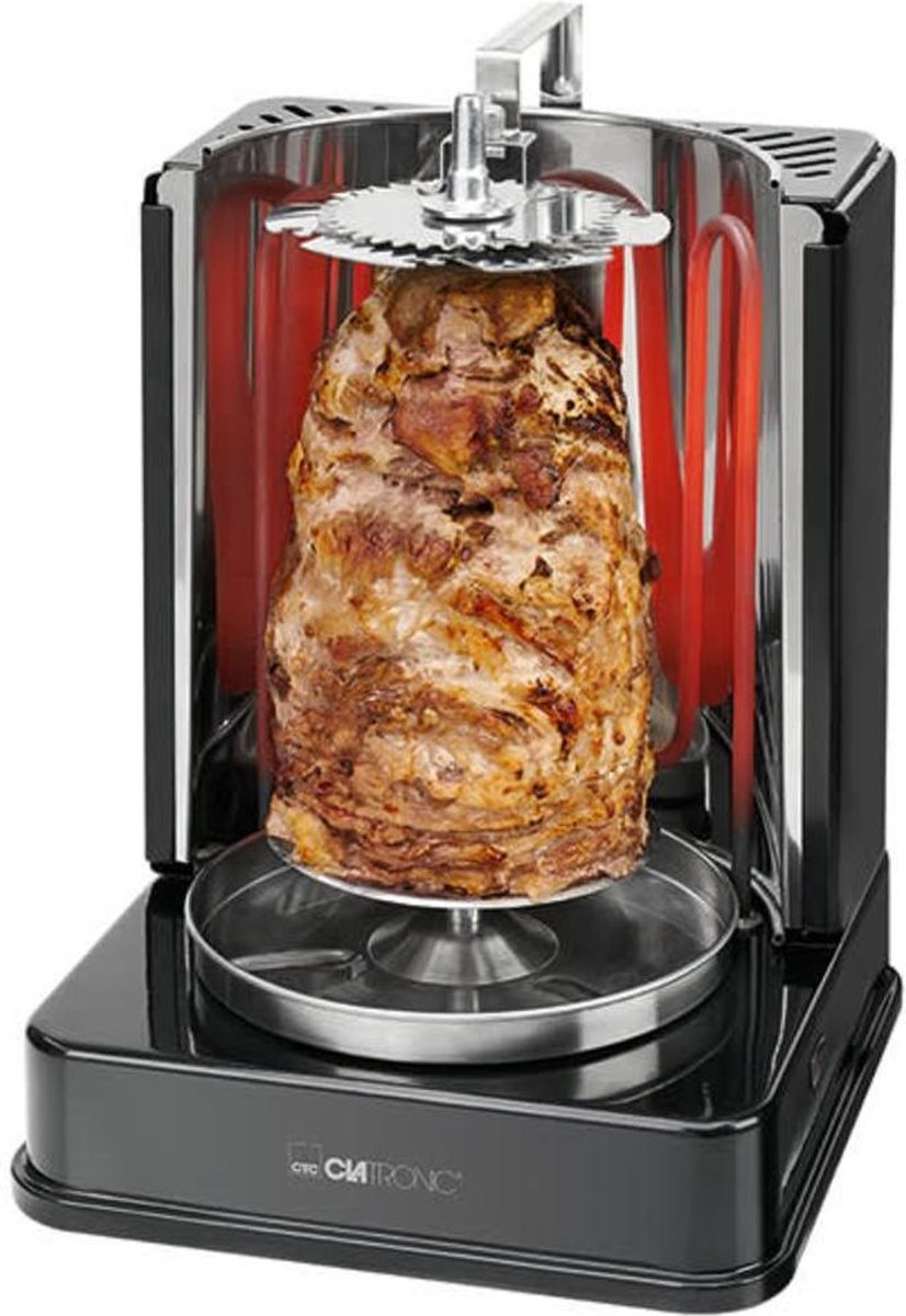 Clatronic DVG 3686 Gyrosgrill Uitvoering (BBQ): Elektrisch Zwart