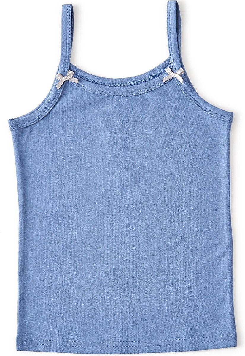 Little Label - meisjes - onderhemd - blauw - maat 158/164 - bio-katoen