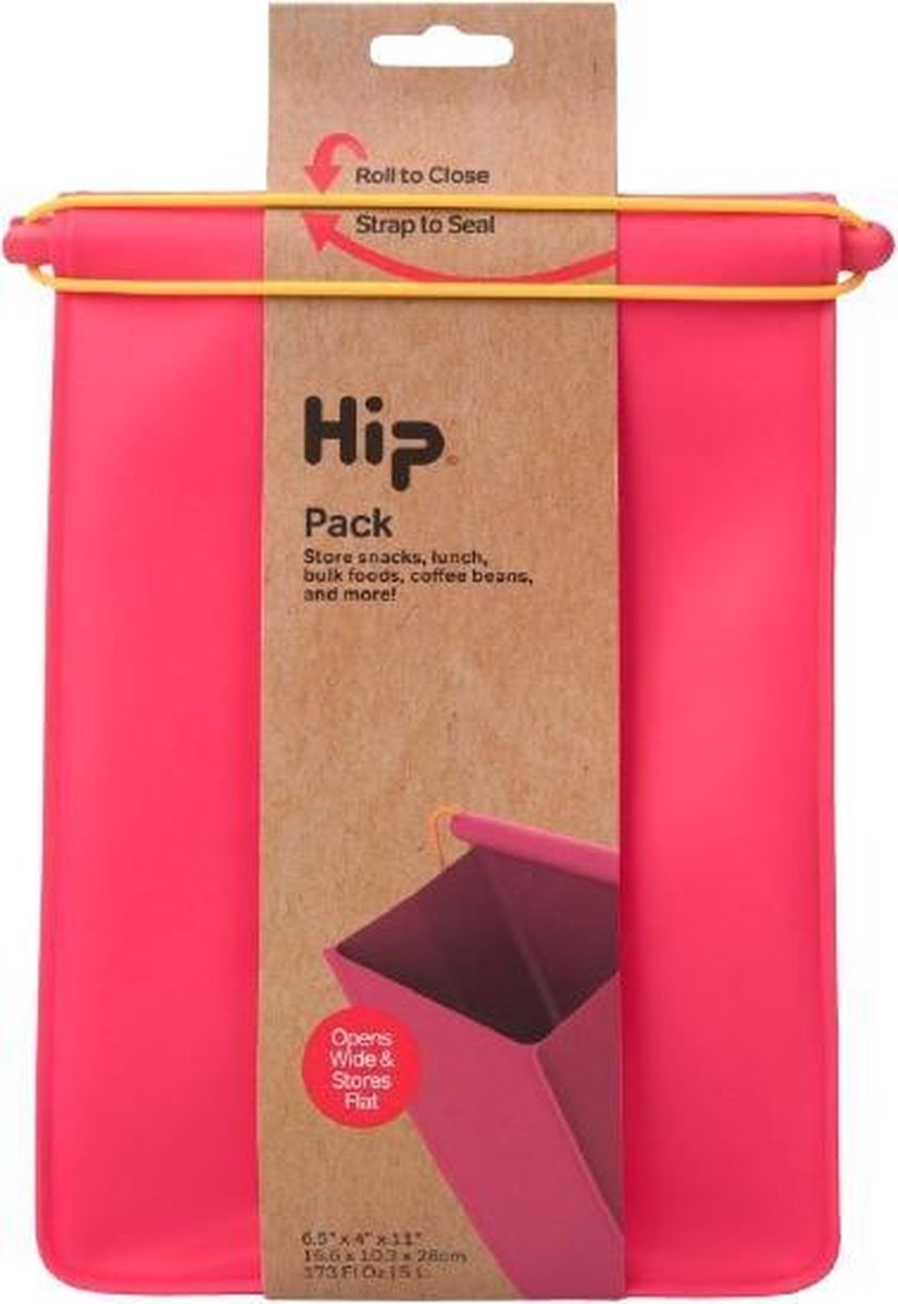 HIP Pack Groot - Herbruikbare Lunchzak - Siliconen/Polypropyleen - Roze