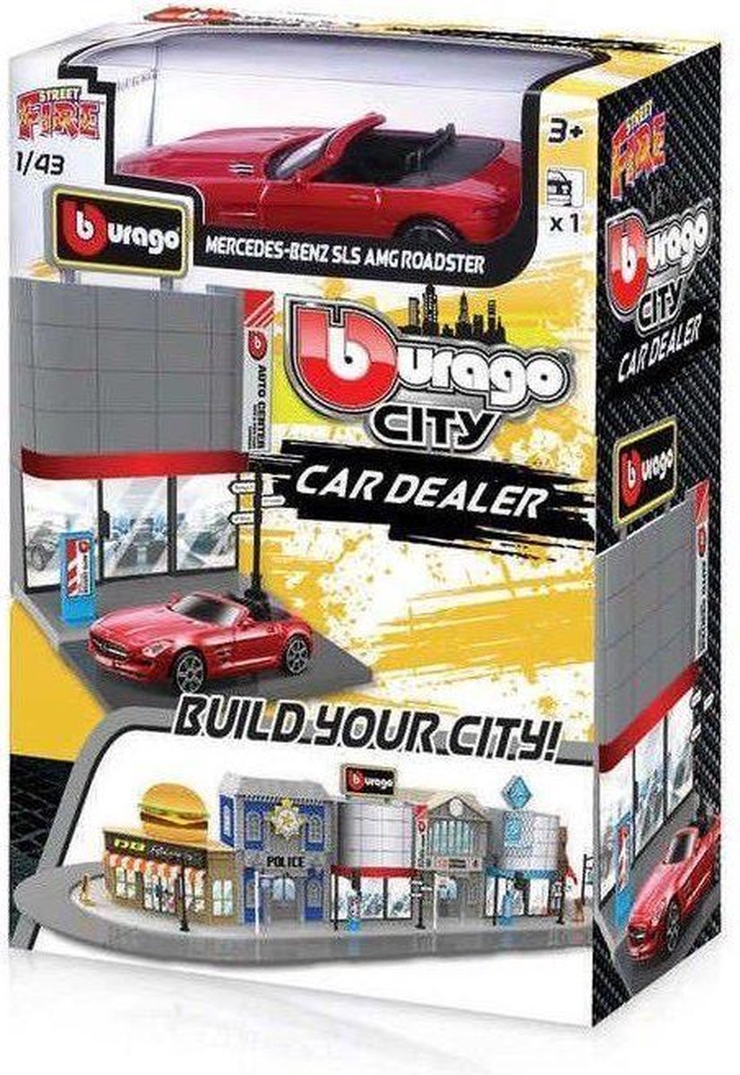 Bburago City Car Dealer - Mercedes-Benz SLS AMG Roadster 1/43 Speelgoed